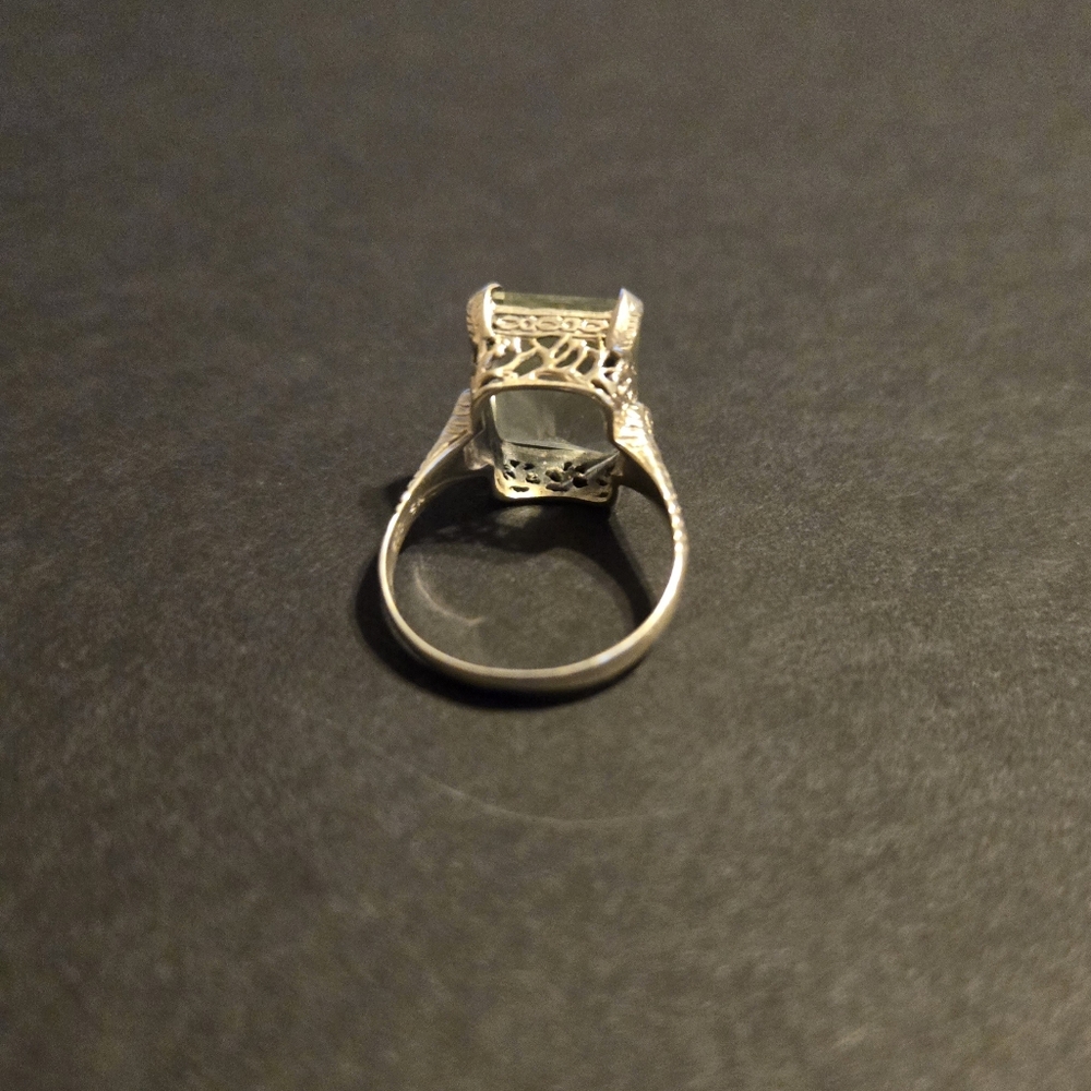 Sterling silver,.925, green amethyst ring - Picture 3 of 4